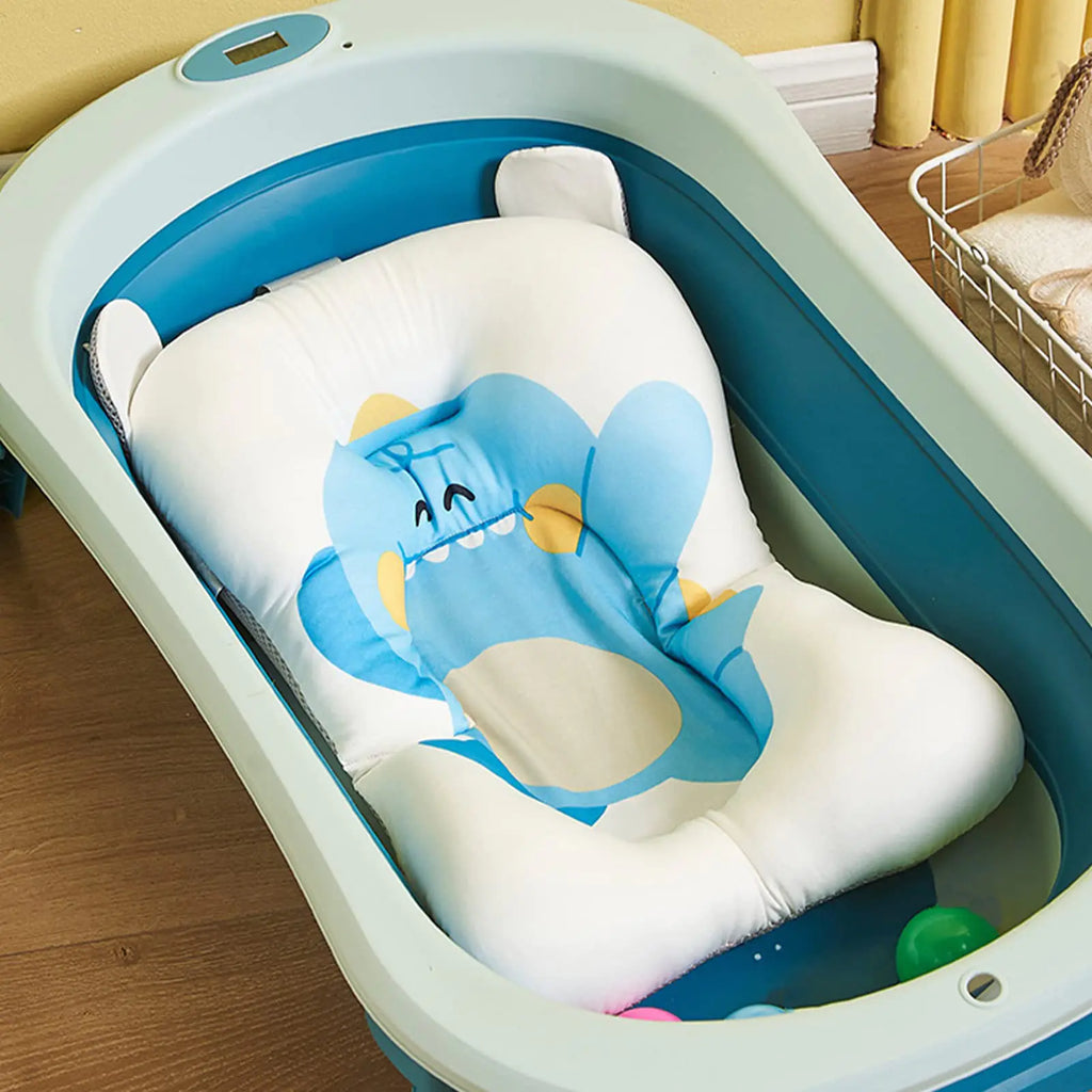 Baby Bath Mat Soft Sink Baby Bath Tub Comfort Cushion Infant and Baby Bathtub Baby Bath Cushion Soft Anti-Slip Bath Pad Baby Bathtub Pad Supporter for Infants(Blue)