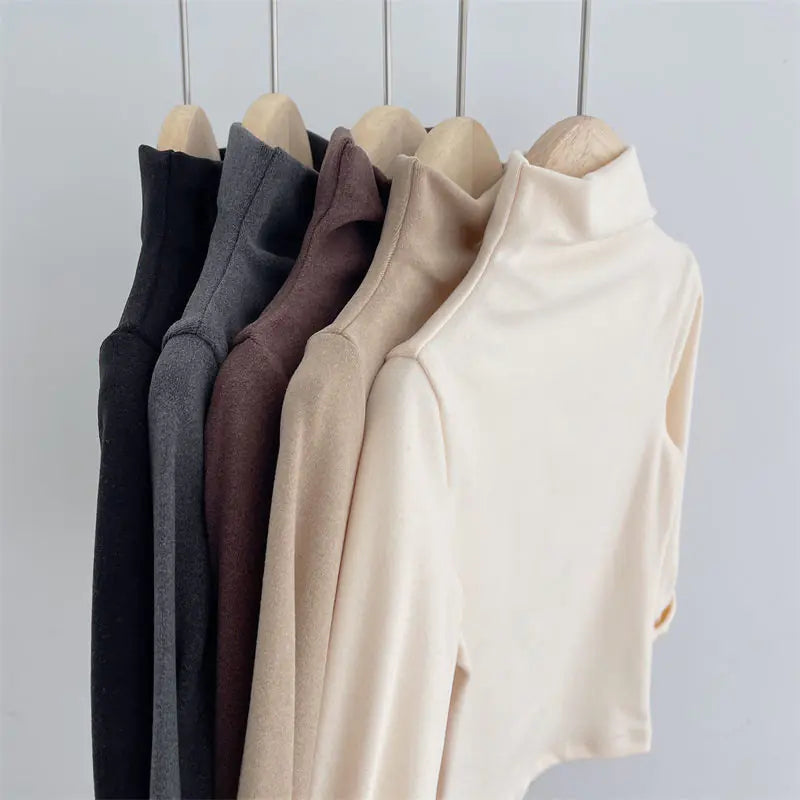 Boys' Turtleneck Fleece T-Shirts for Autumn & Winter