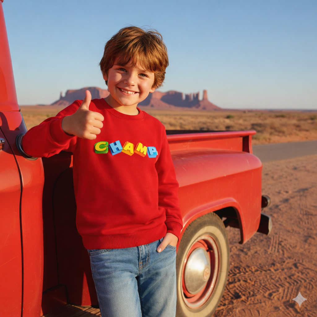 Boys Korean Round Neck Solid Color Loose Long Sleeve Pullover-best seller