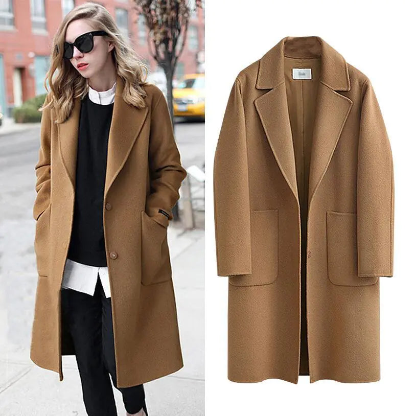 Women's Heavy Woolen Overcoat