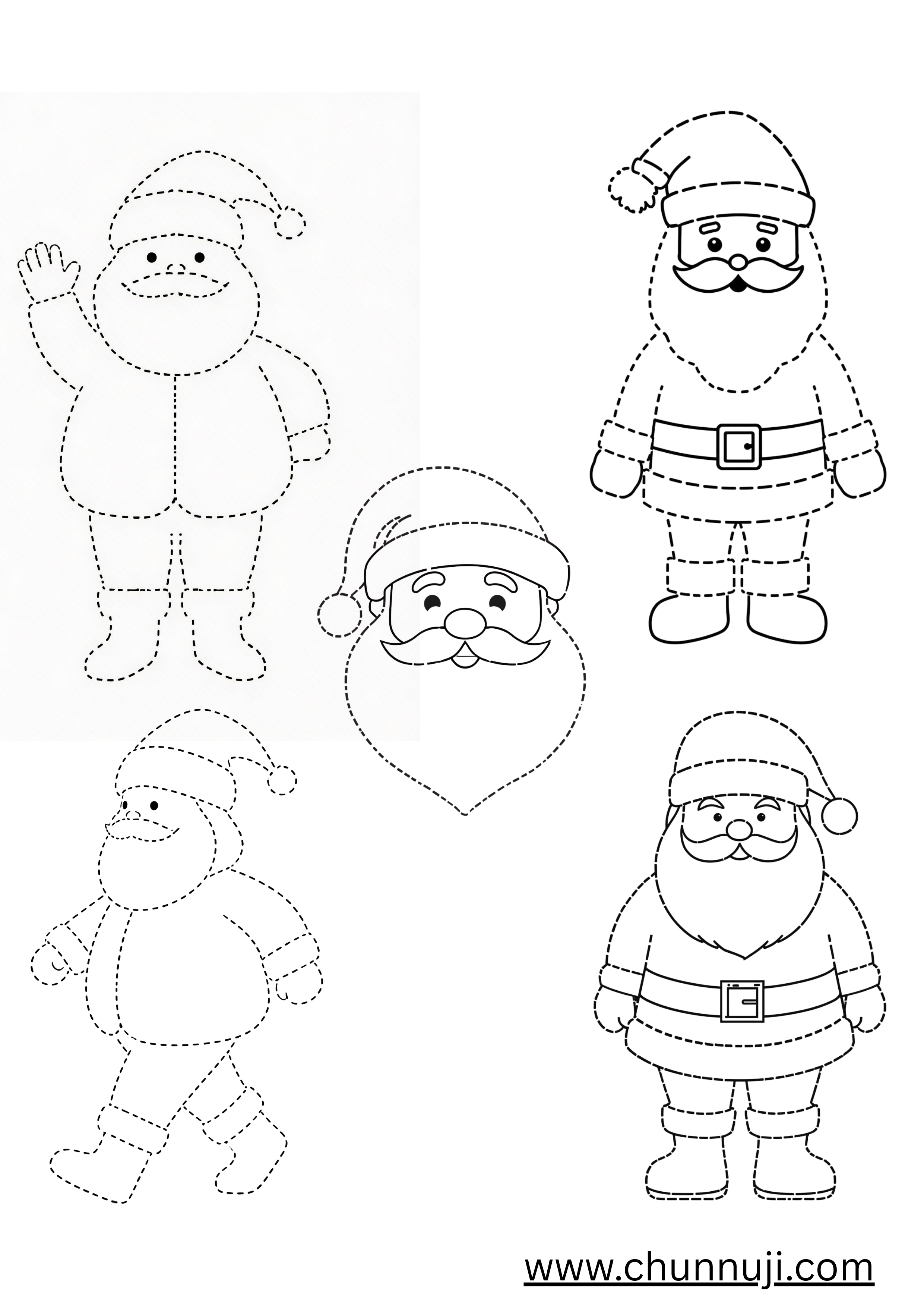 Santa Claus Tracing & Coloring Fun Book