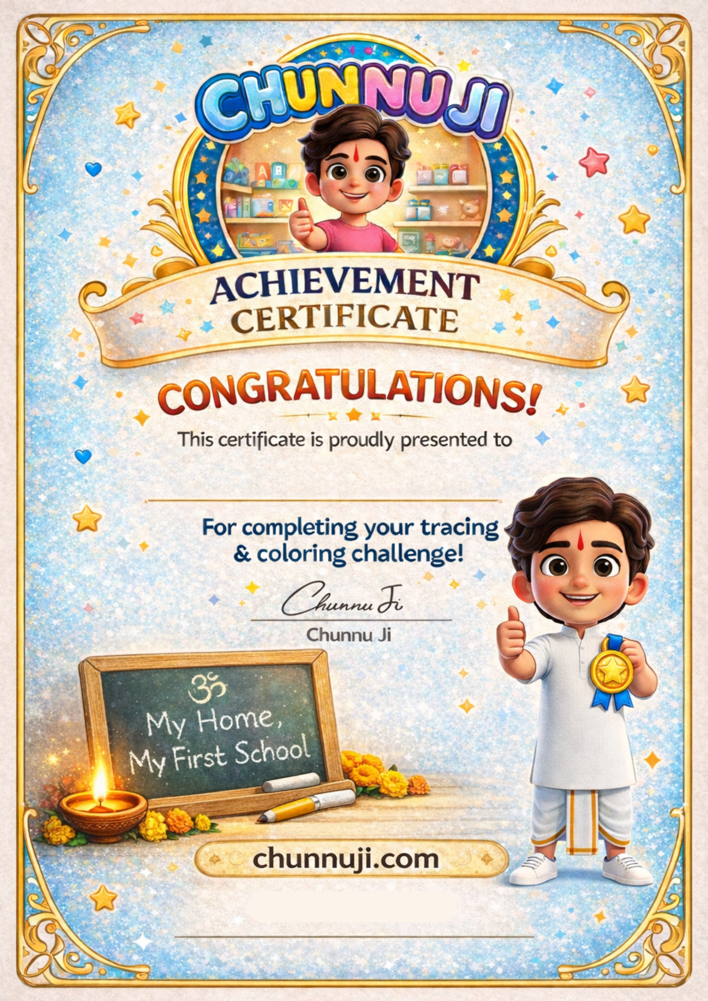 ॐ Tracing & Coloring Worksheet for Kids (Ages 3–6) | Calm Learning Printable PDF