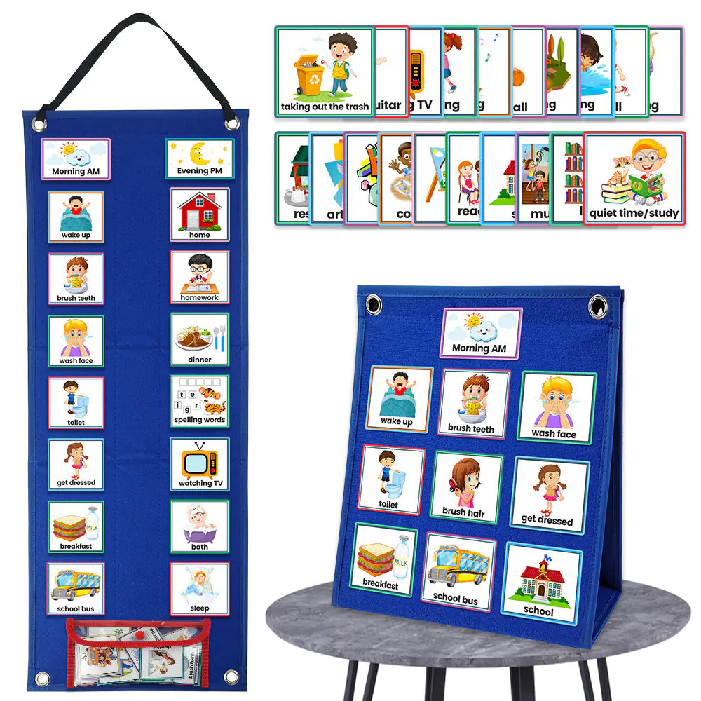 Kids Daily Routine & Chores Visual Schedule Board (Ages 3–8)