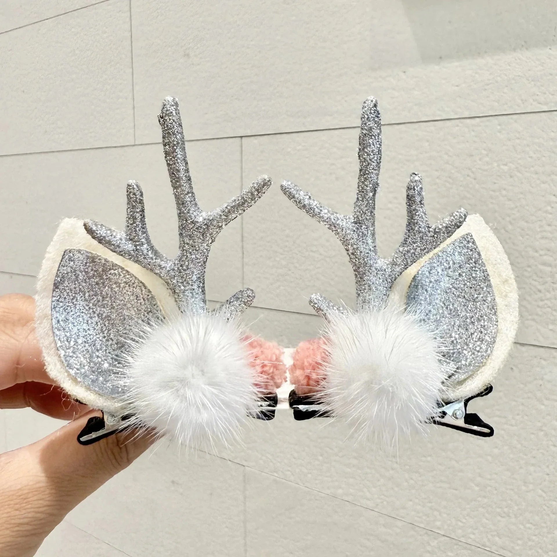 2pcs/Set Kawaii Christmas Elk Ear Hair Clip Women Girl Santa Snowman Hairpin Xmas Party Barrettes For Kids Cosplay Headwear