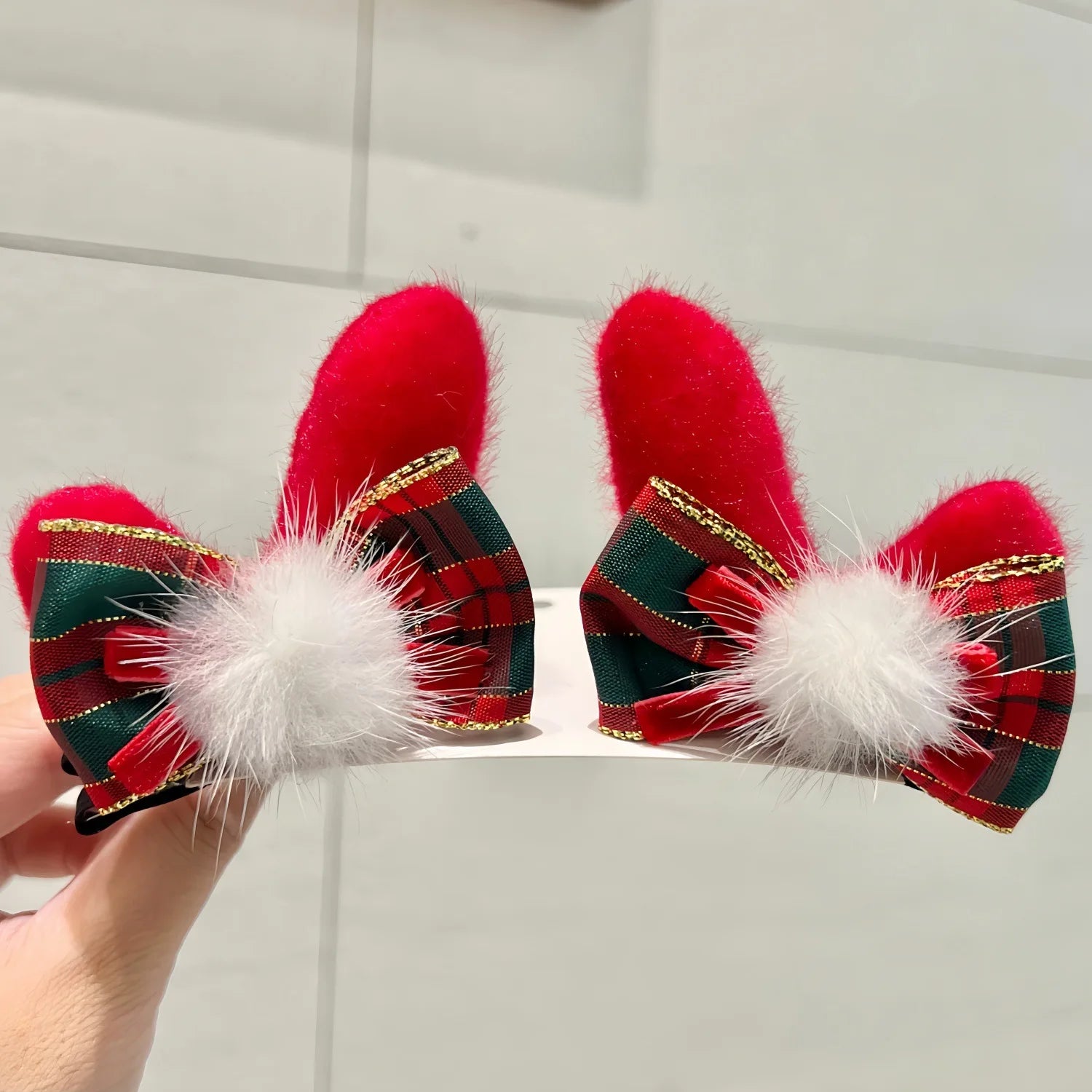 2pcs/Set Kawaii Christmas Elk Ear Hair Clip Women Girl Santa Snowman Hairpin Xmas Party Barrettes For Kids Cosplay Headwear