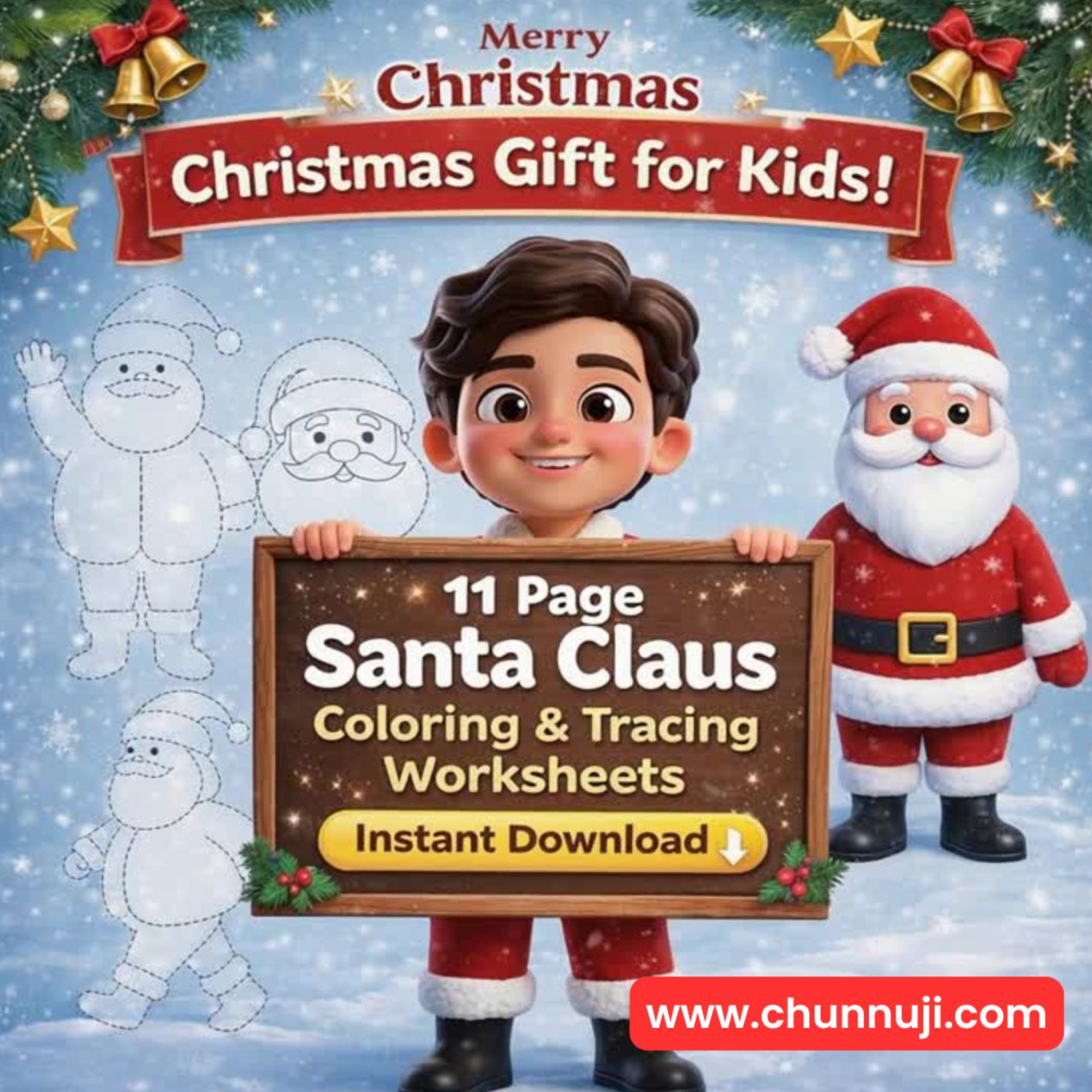 Santa Claus Tracing & Coloring Fun Book