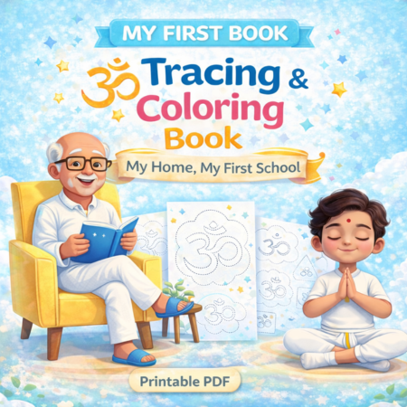 ॐ Tracing & Coloring Worksheet for Kids (Ages 3–6) | Calm Learning Printable PDF