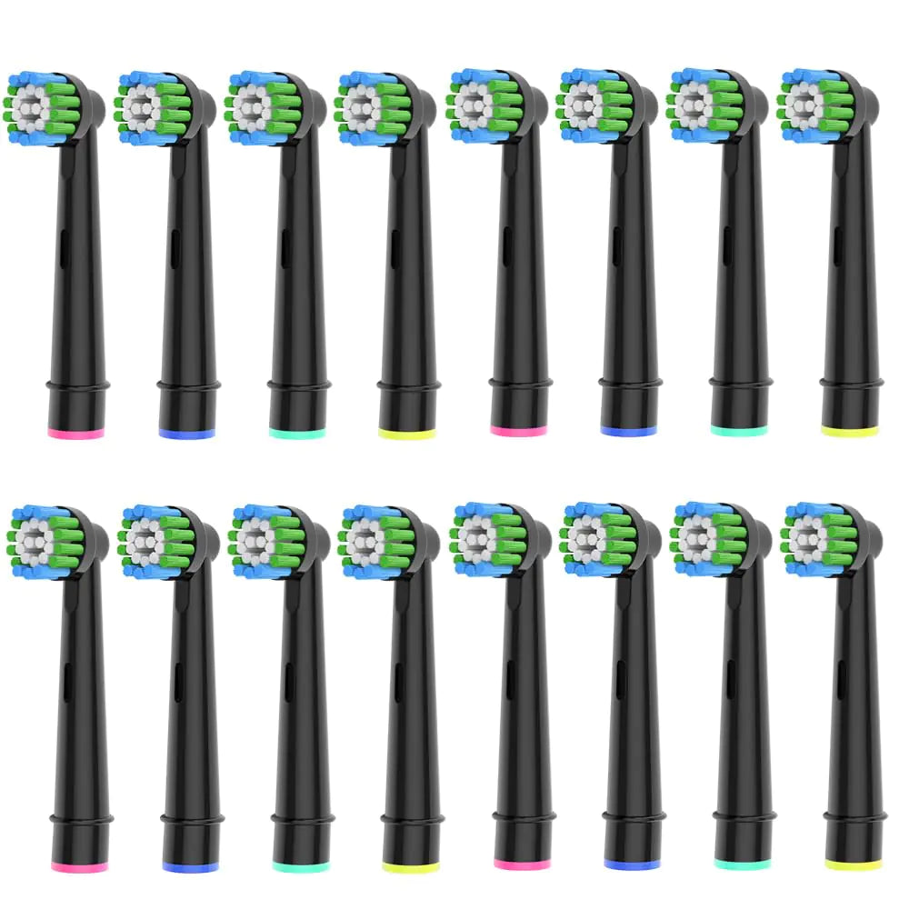 16pcs Replacement Toothbrush Heads for Oral-B Electric Toothbrush | Black