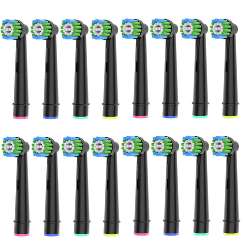 16pcs Replacement Toothbrush Heads for Oral-B Electric Toothbrush | Black