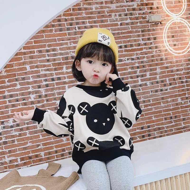 Black and White Bear Knitted Sweater for Kids
