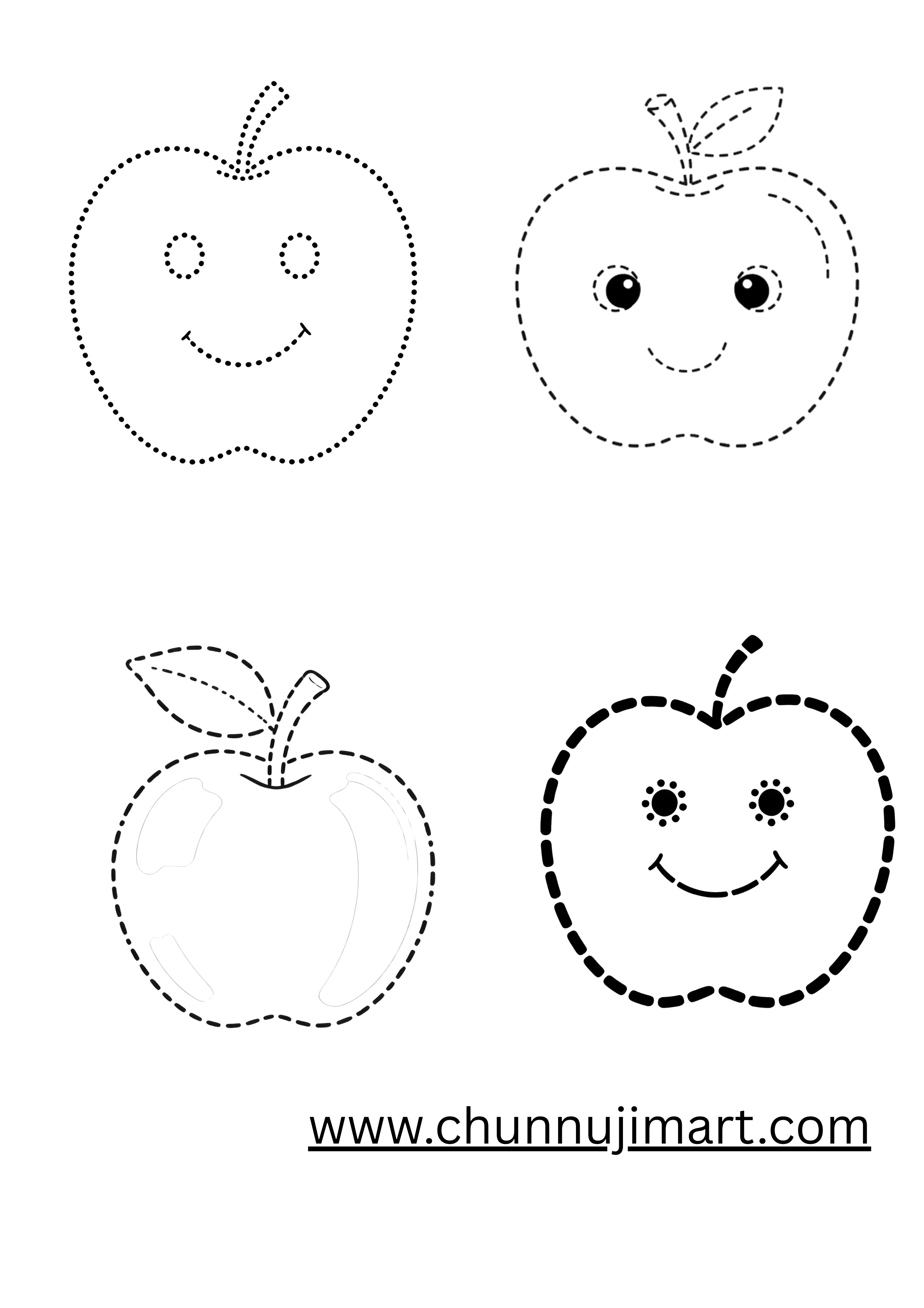 Apple Tracing & Coloring Book for Kids (Ages 3–5) | 15 Apple Worksheets + Certificate | $0.49