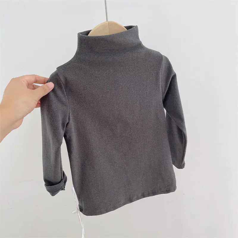 Boys' Turtleneck Fleece T-Shirts for Autumn & Winter