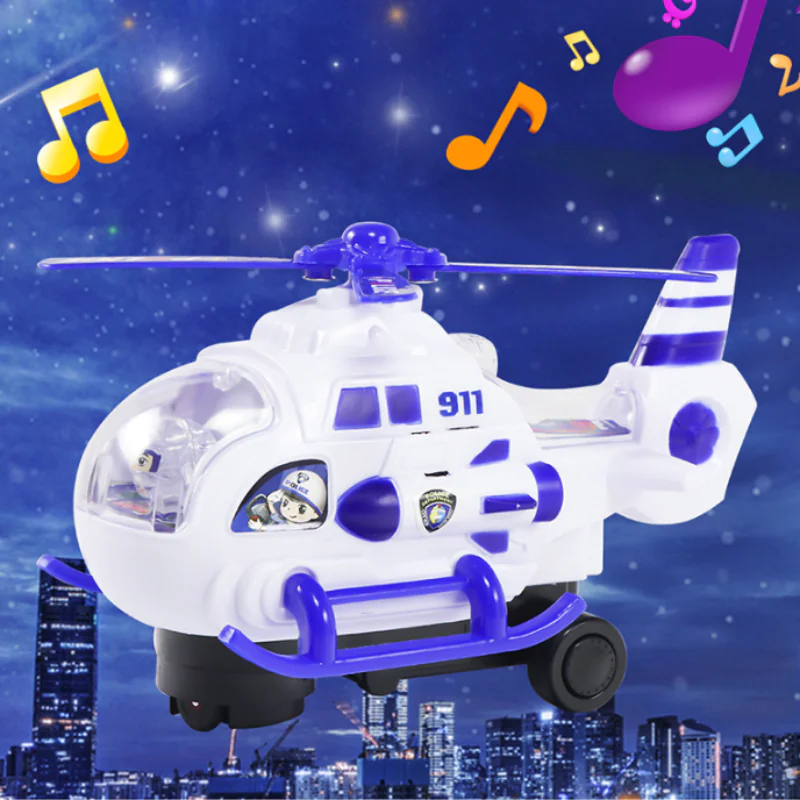 Electric Police Helicopter Toy with Light and Music