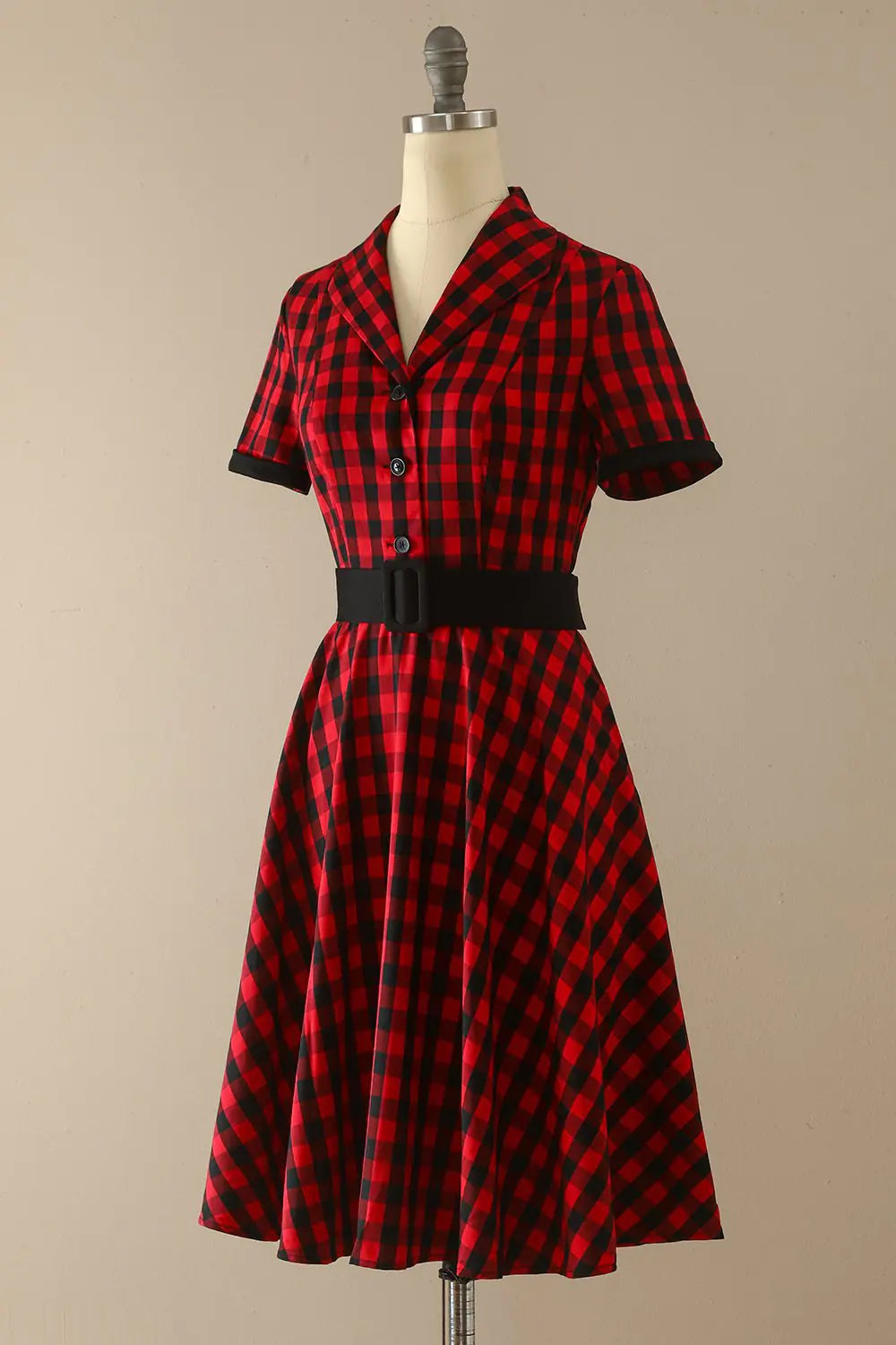 Vintage British Plaid Audrey Hepburn Style Dress