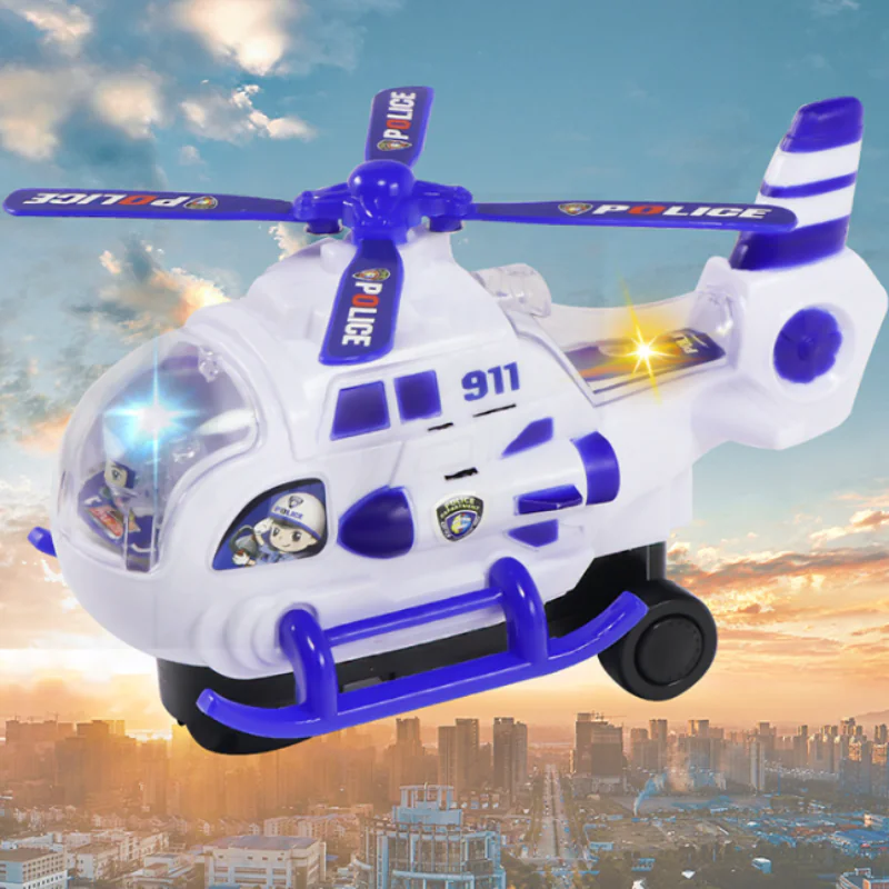 Electric Police Helicopter Toy with Light and Music