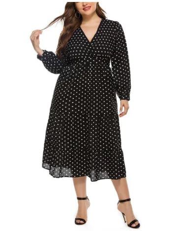 Audrey Hepburn Style Polka Dot Vintage Dress
